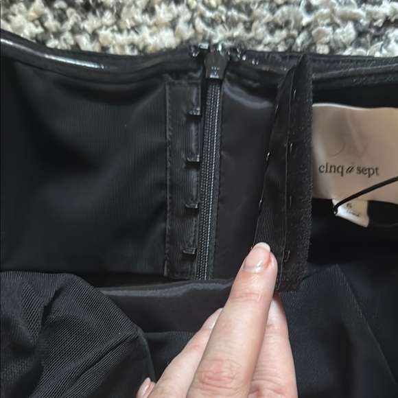 Cinq a Sept Black‎ Asymmetrical Ruffled Strapless Gown - Picture 2 of 3